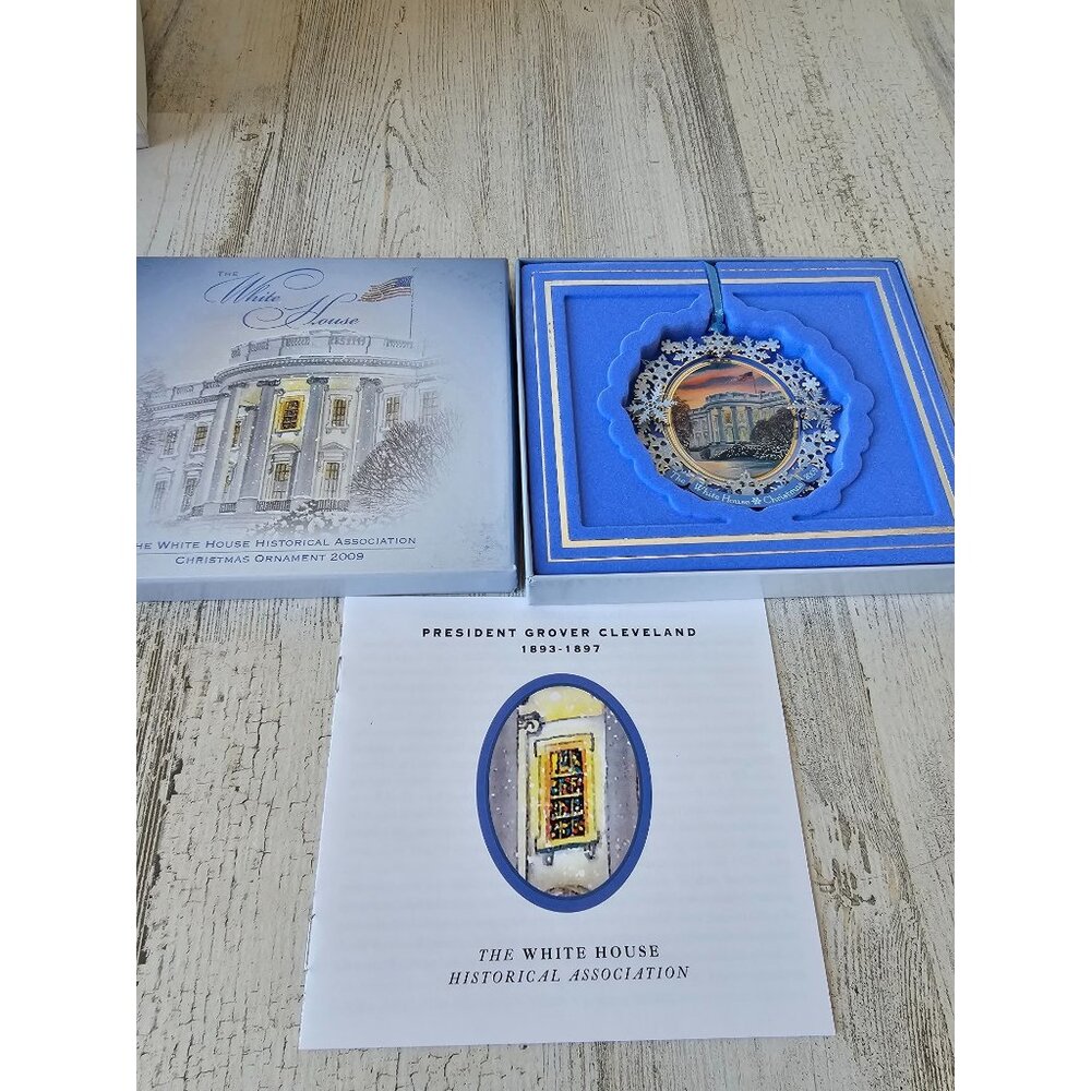 White House Grover Cleveland 2009 ornament medal glitter new president Americana